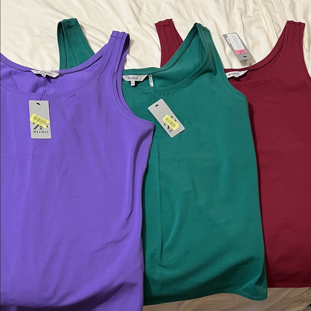 Women's Tank Tops - Purple, Green, and Red
